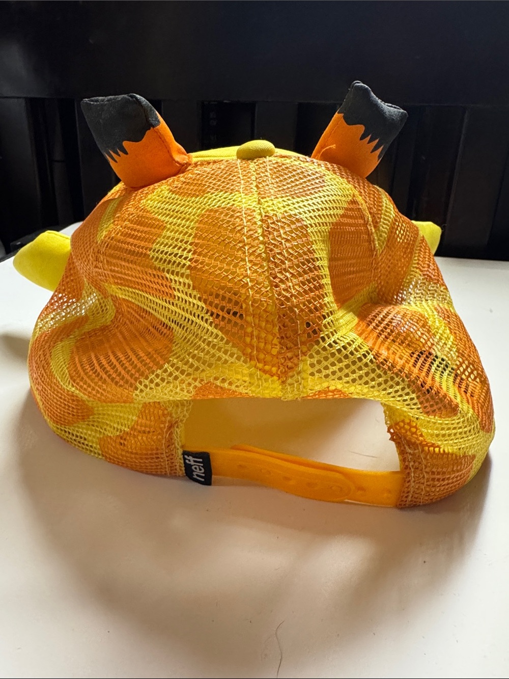 Neff Novelty Giraffe 3D Plush Ears & Horns Trucker Hat Snapback Safari Zoo OSFM - Picture 4 of 4